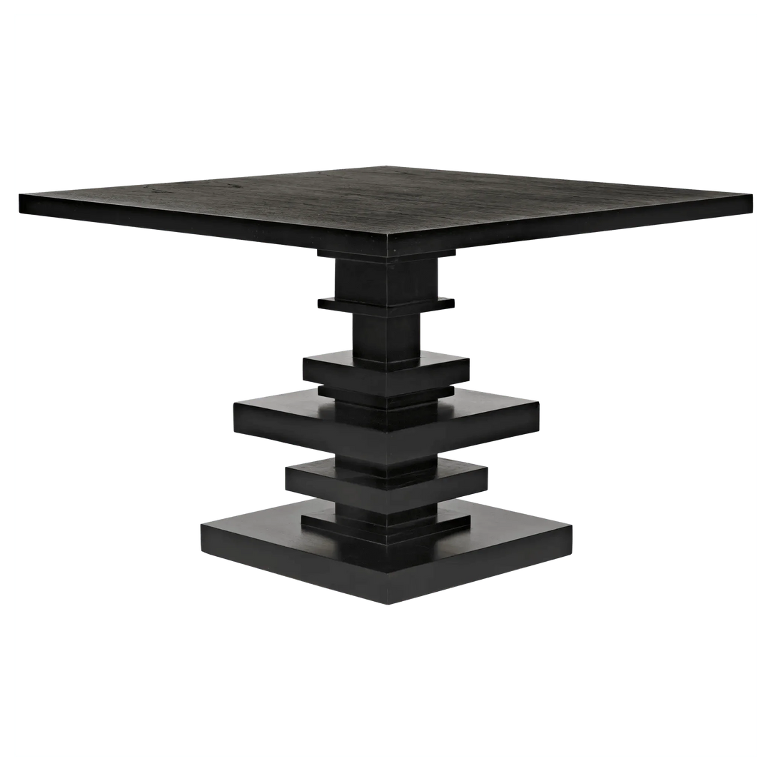 SwayLiving Corum Square Table, Hand Rubbed Black DINING TABLES