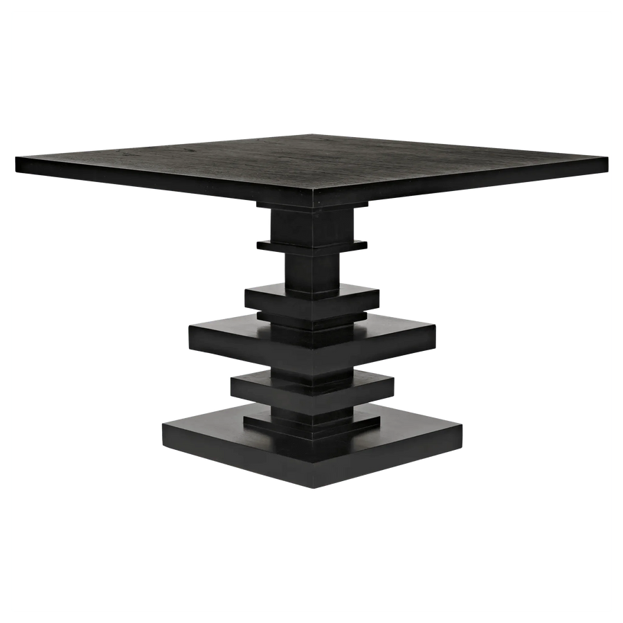 SwayLiving Corum Square Table, Hand Rubbed Black DINING TABLES