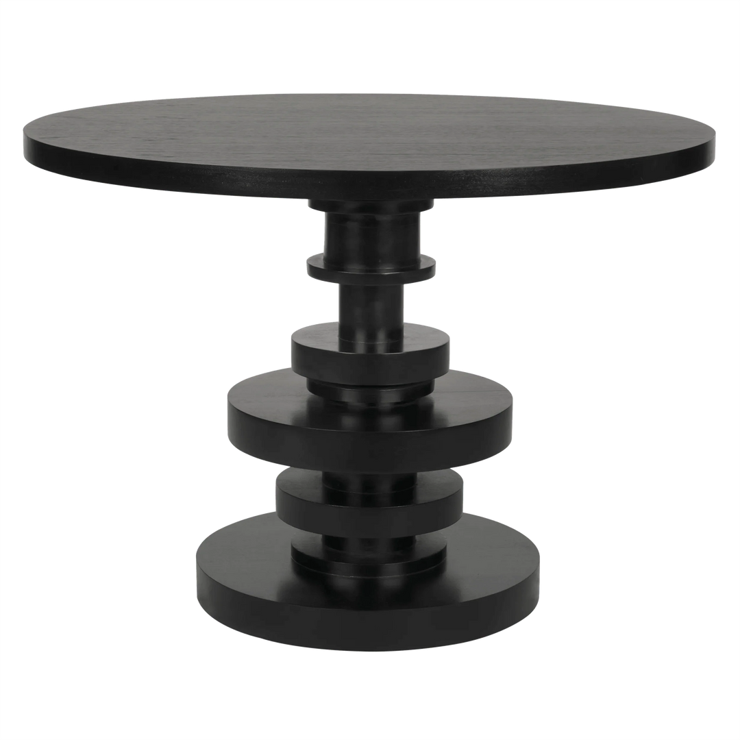 SwayLiving Corum Round Table, Hand Rubbed Black DINING TABLES