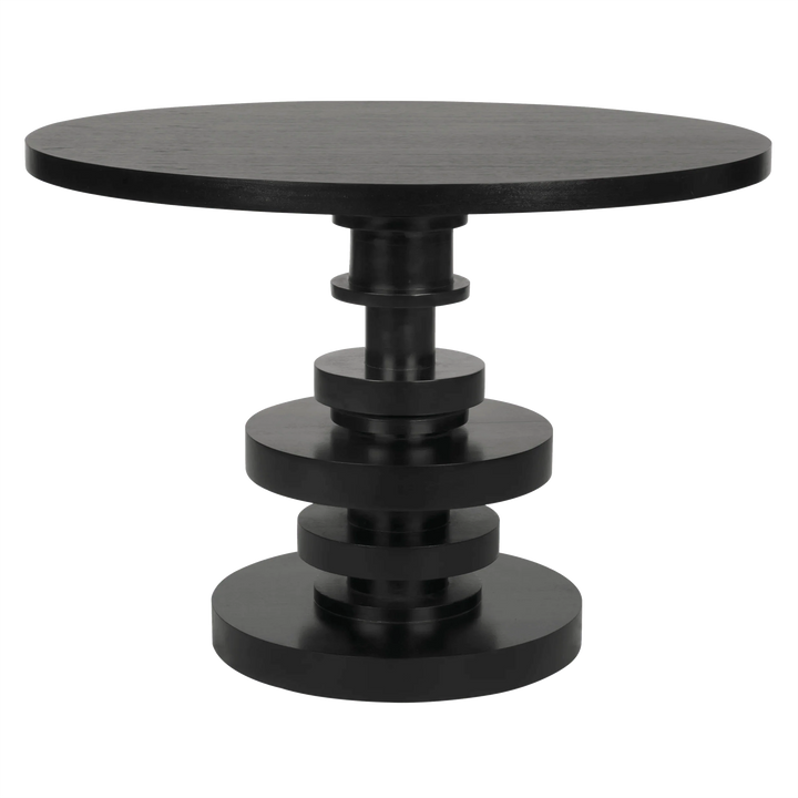 SwayLiving Corum Round Table, Hand Rubbed Black DINING TABLES