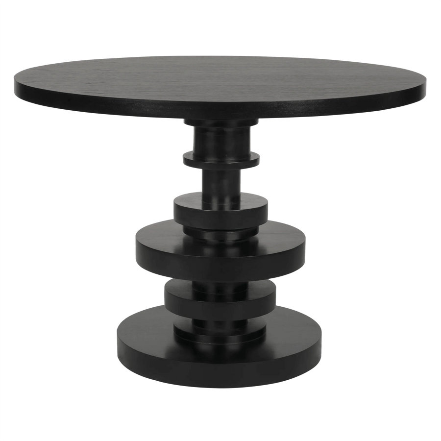 SwayLiving Corum Round Table, Hand Rubbed Black DINING TABLES