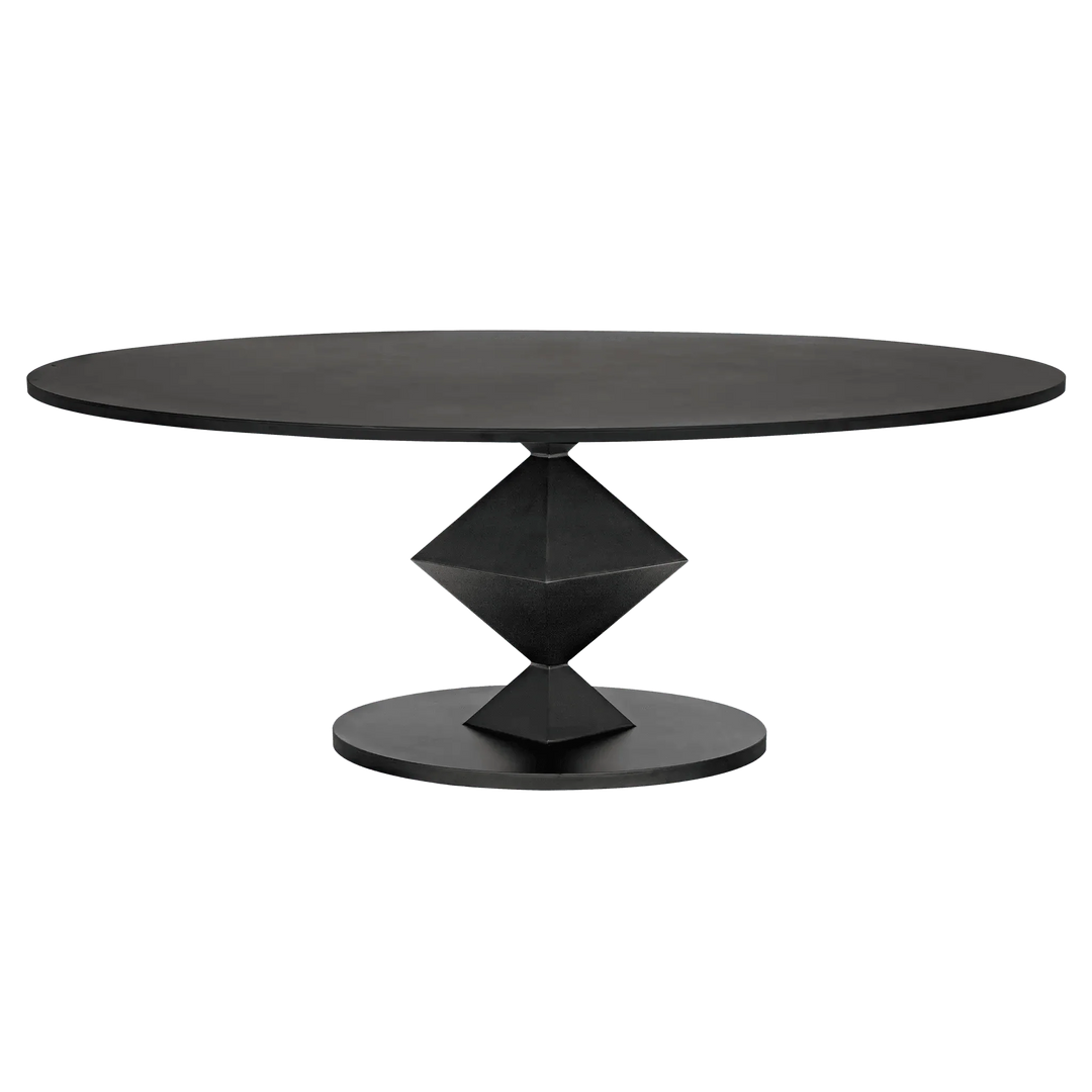 SwayLiving Katana Oval Dining Table, Black Metal DINING TABLES