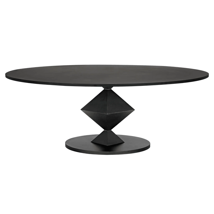 SwayLiving Katana Oval Dining Table, Black Metal DINING TABLES