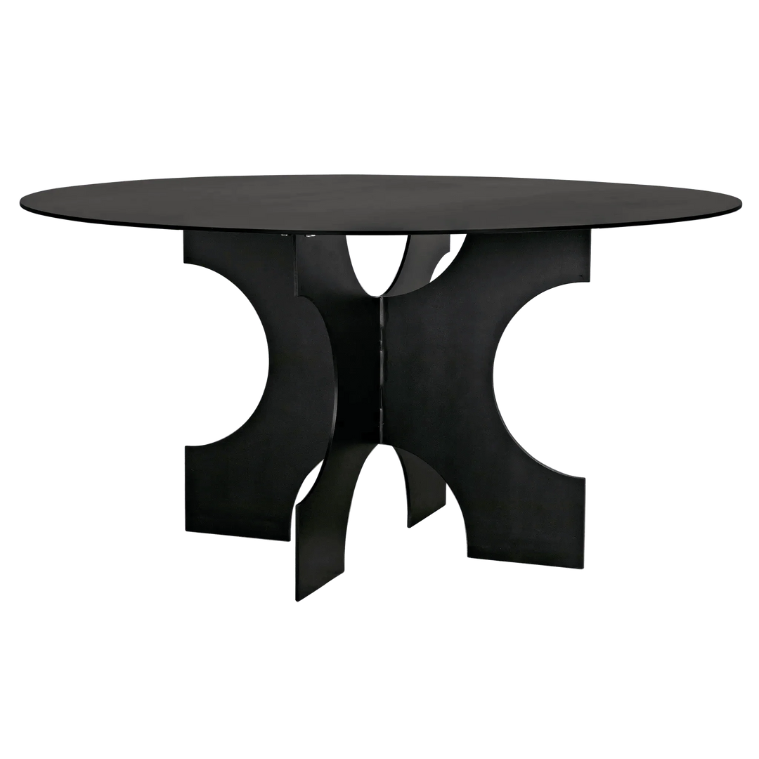 SwayLiving Element Dining Table, Black Metal DINING TABLES
