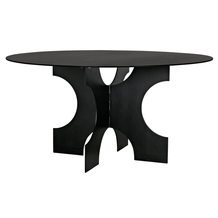 SwayLiving Element Dining Table, Black Metal DINING TABLES