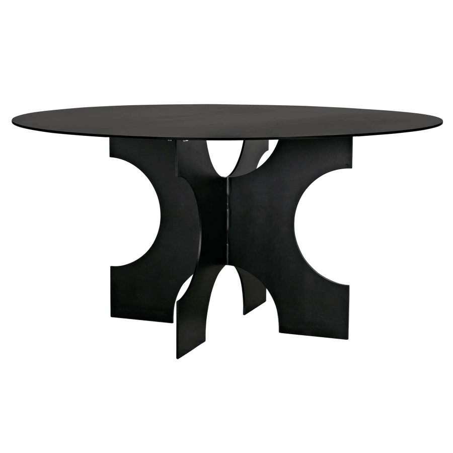 SwayLiving Element Dining Table, Black Metal DINING TABLES