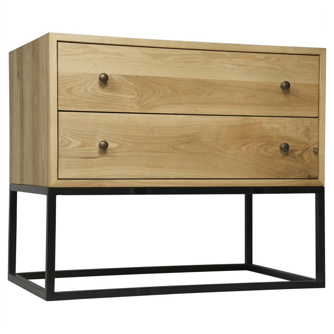 SwayLiving Downtown Side Table, Elm and Black Steel ACCENT TABLES