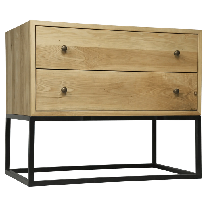 SwayLiving Downtown Side Table, Elm and Black Steel ACCENT TABLES