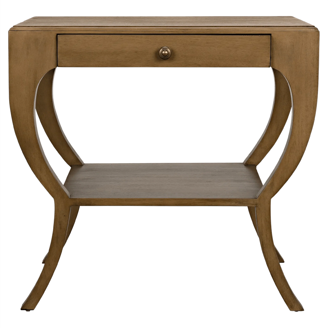 SwayLiving Maude Side Table, Saddle Brown ACCENT TABLES
