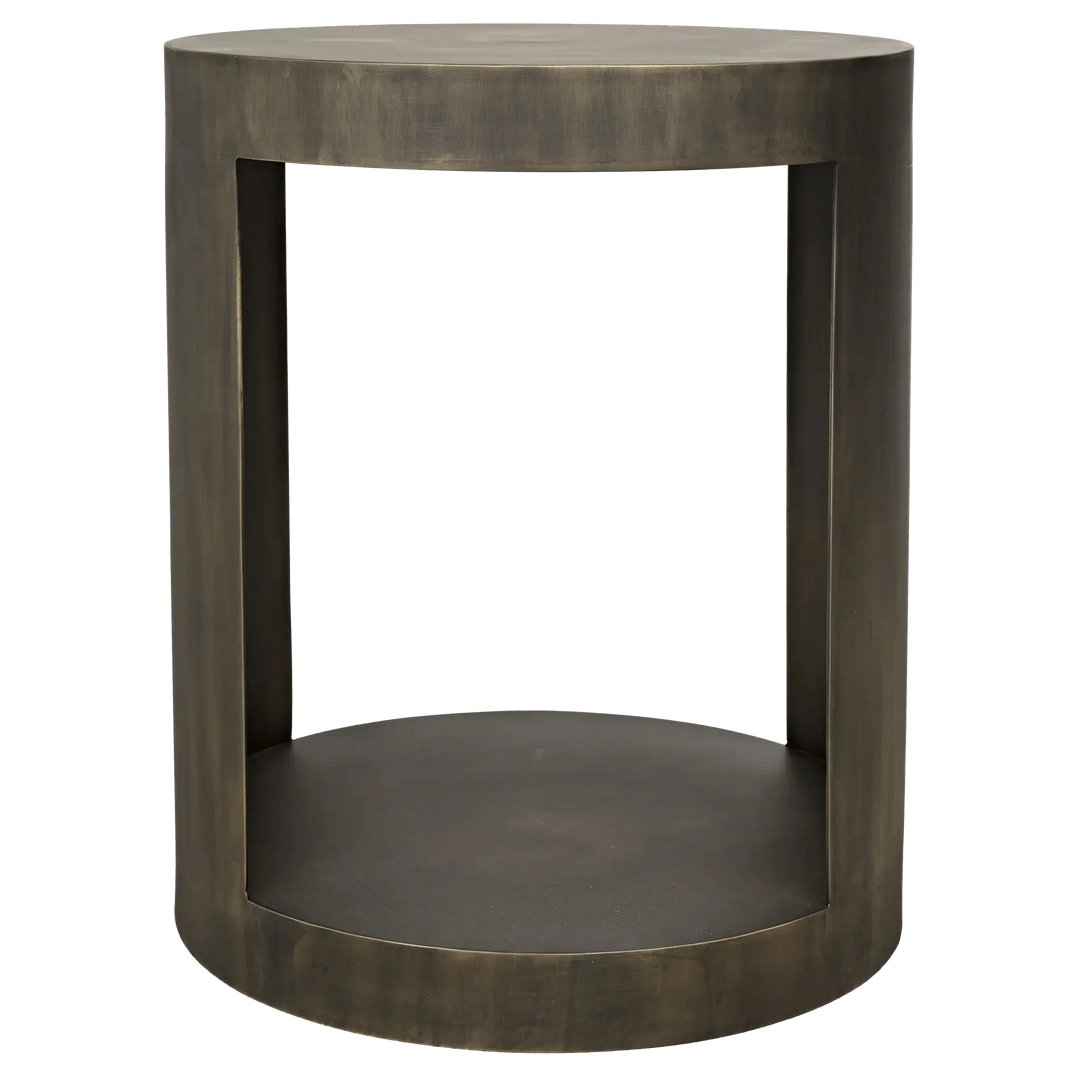 SwayLiving Chrysler Side Table, Steel with Aged Brass Finish ACCENT TABLES