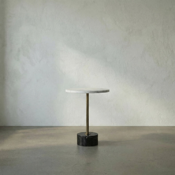 SwayLiving - Santosha Side Table with Stone Top - GTAB9013AB-W