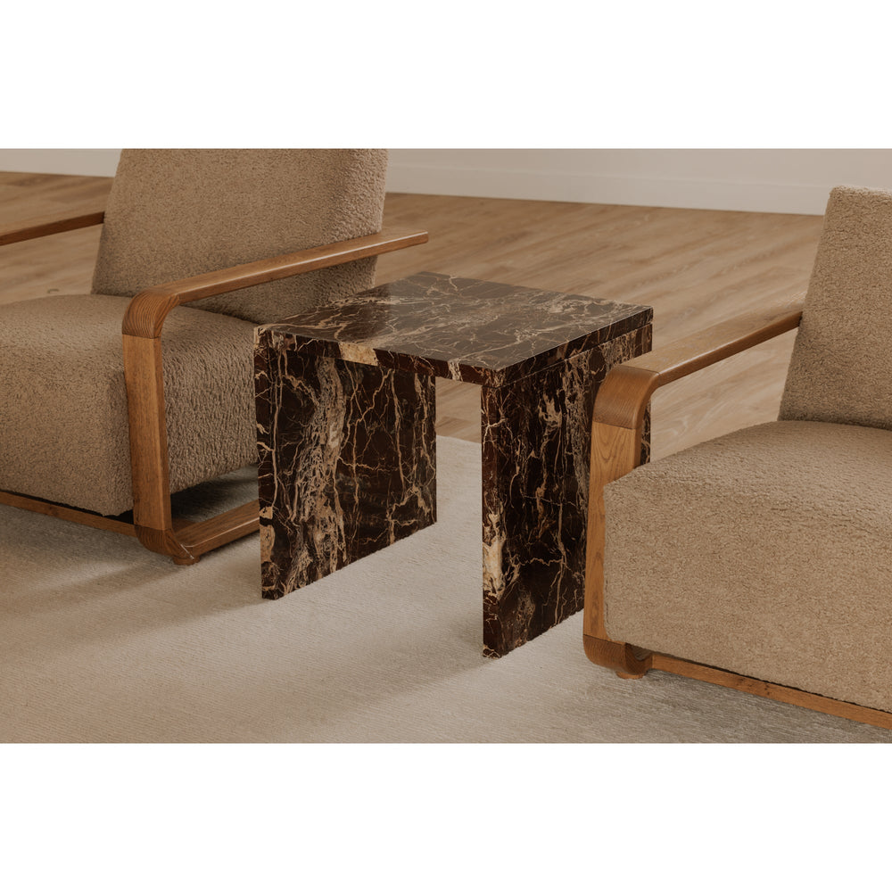 SwayLiving - Rosa Accent Table Rosso Levanto Marble - GZ-1181-06-0 | SwayLiving