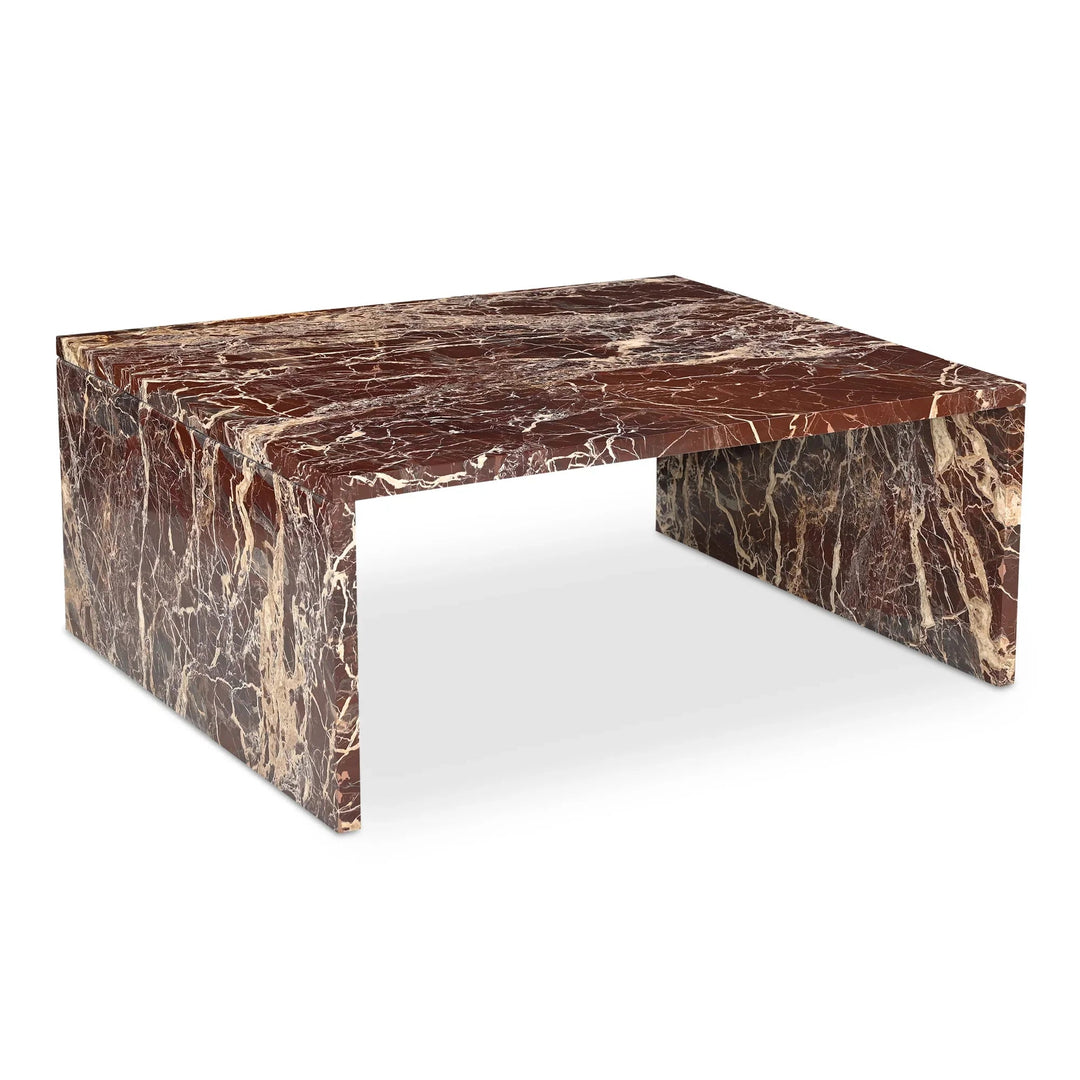 Rosa Coffee Table Rosso Levanto Marble - SwayLiving