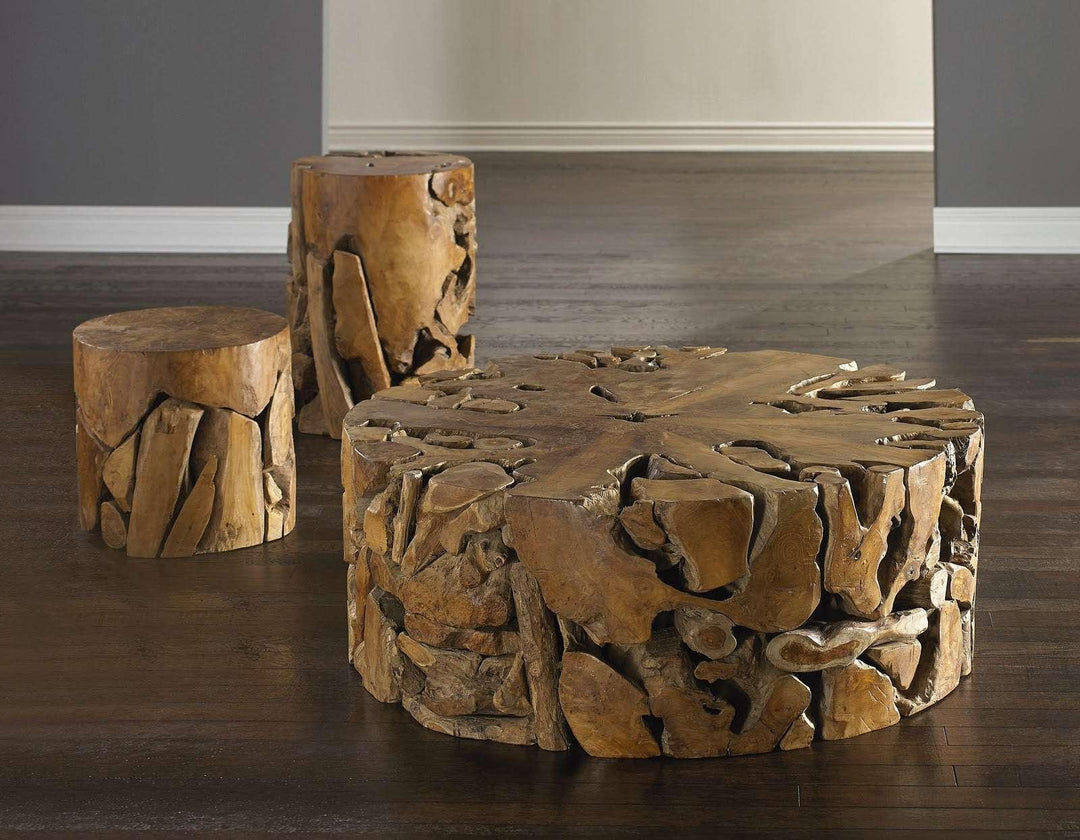 SwayLiving Teak Slice Coffee Table, Round COFFEE TABLES