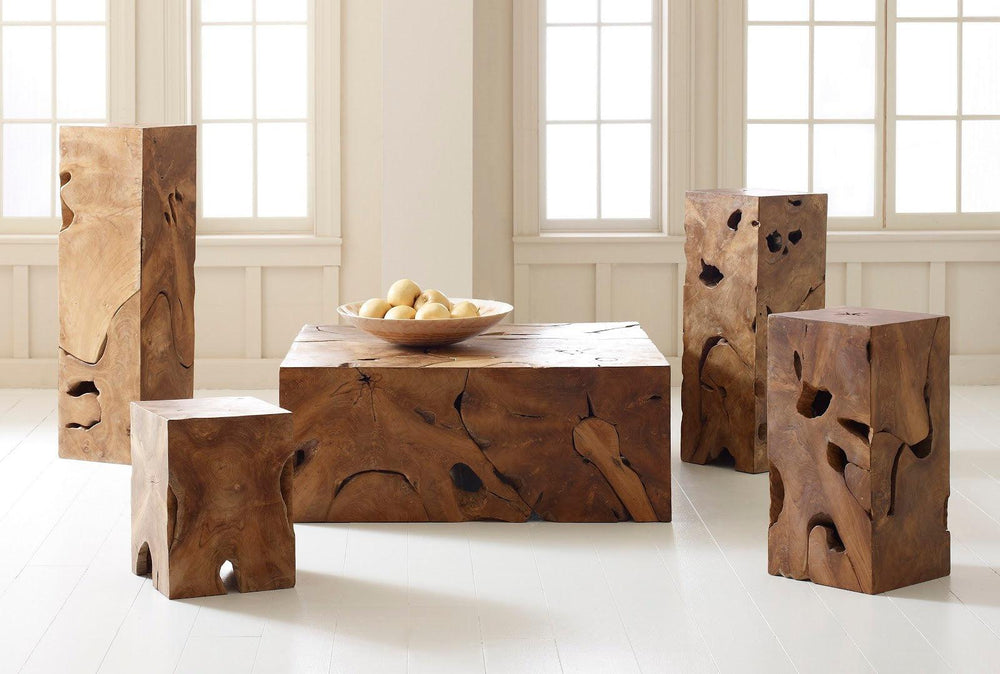 SwayLiving Teak Slice Coffee Table, Rectangle COFFEE TABLES