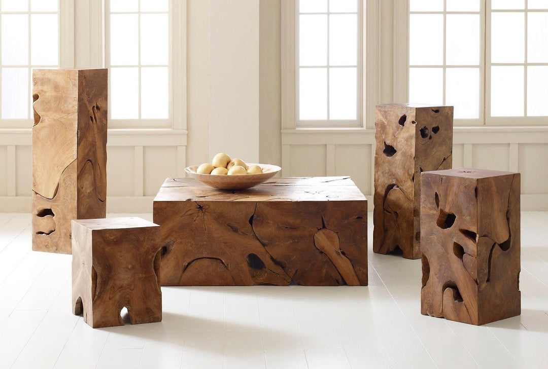 SwayLiving Teak Slice Coffee Table, Rectangle COFFEE TABLES