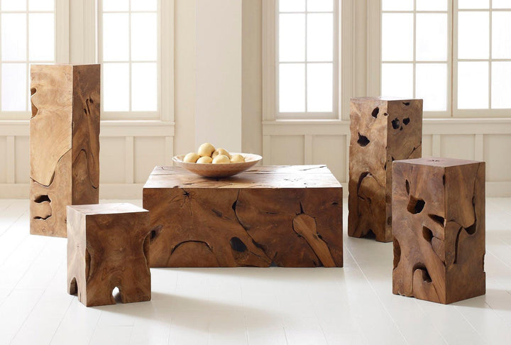 SwayLiving Teak Slice Coffee Table, Rectangle COFFEE TABLES