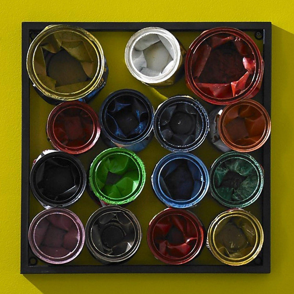 SwayLiving Paint Can Wall Art, Square, Assorted Colors, SM WALL ART
