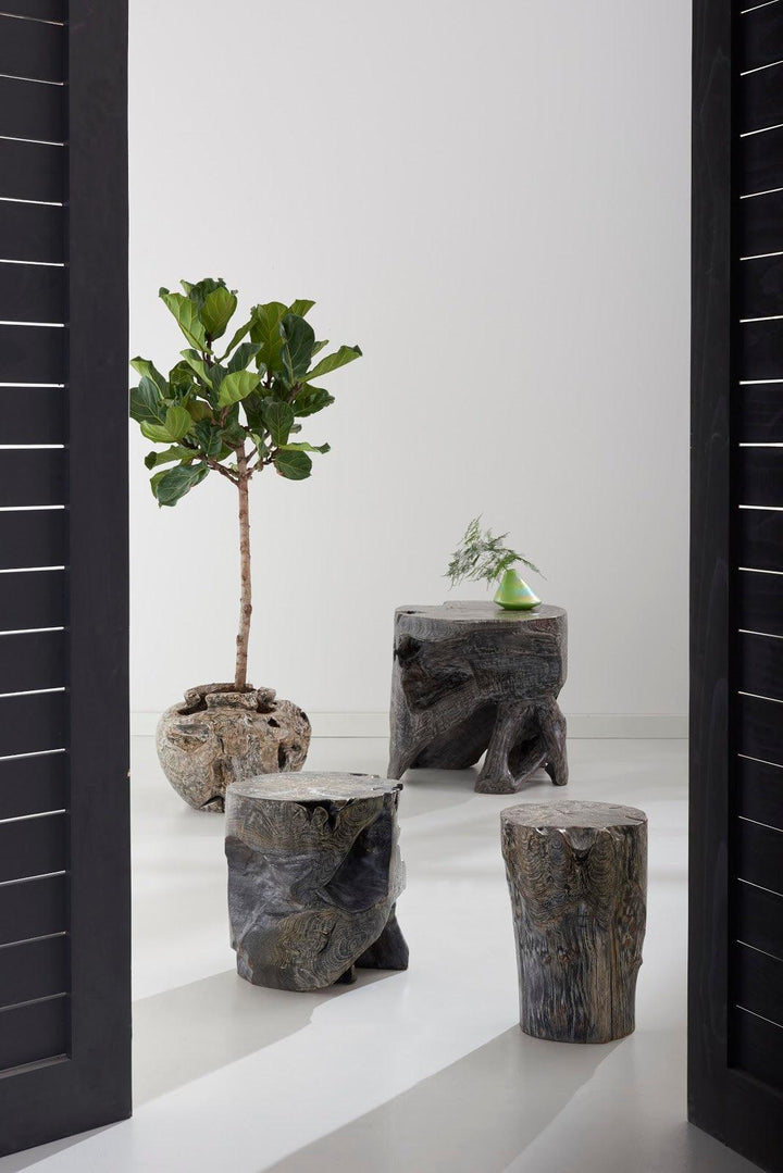 SwayLiving Side Table Black Wash, Round ACCENT TABLES