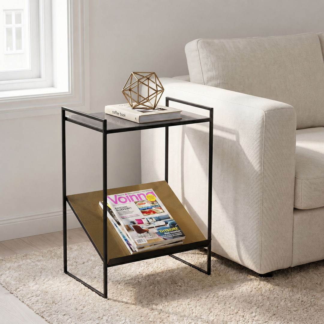 Noemi Cast Aluminum Magazine End Table — life_3