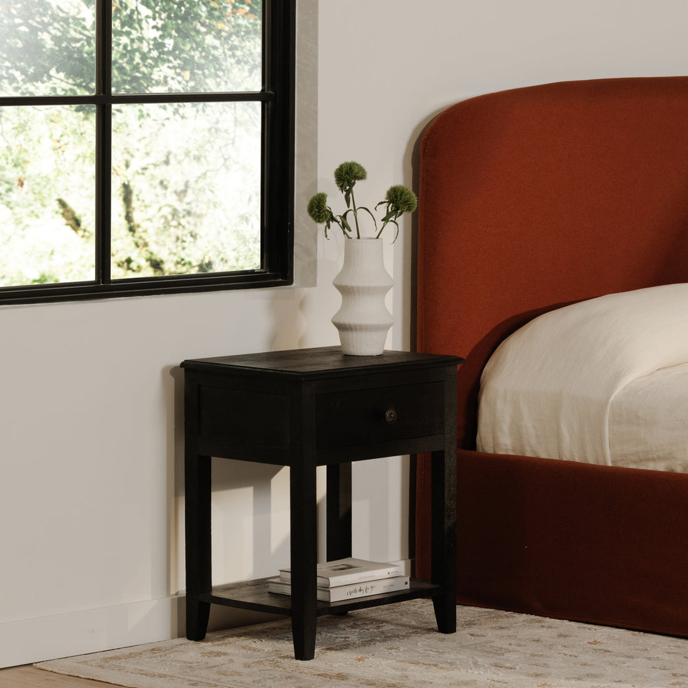 SwayLiving - Corrine Nightstand Antique Black - IK-1037-02 | SwayLiving