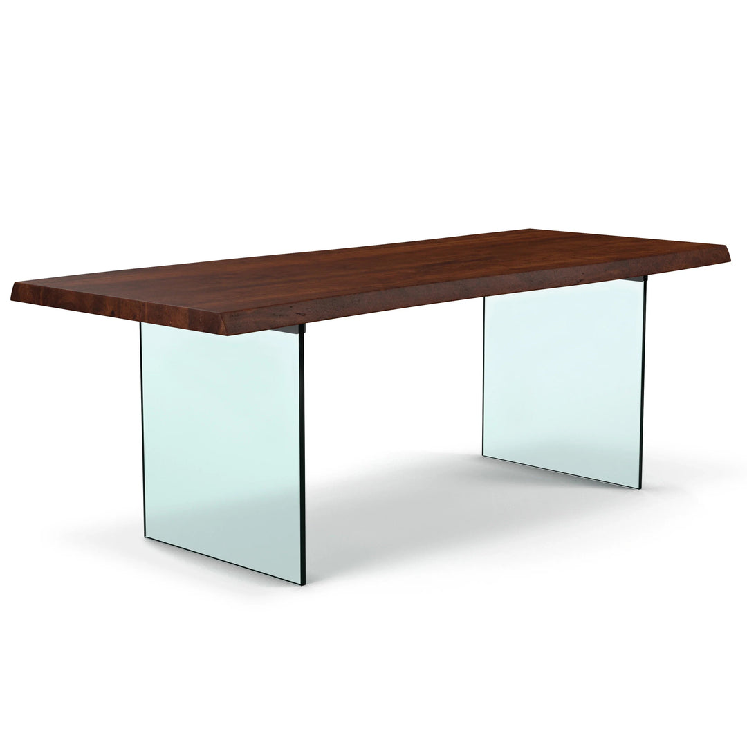 Brooks - Dining Table - Glass Base - 40"D x 79"W x 30"H / Americano Top / Clear Glass Base