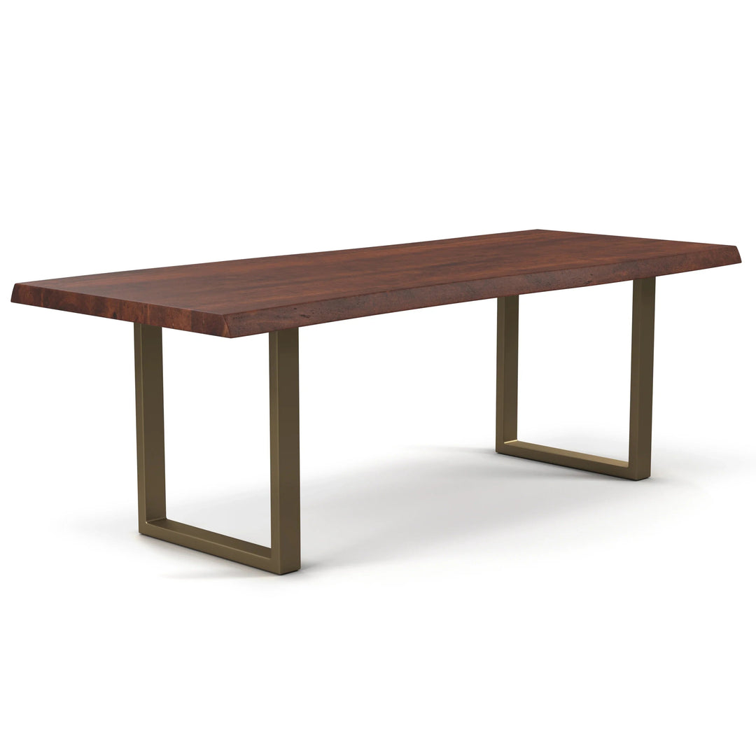 Brooks - Dining Table - U Base - 40"D x 79"W x 29.75"H / Americano Top / Brass Base