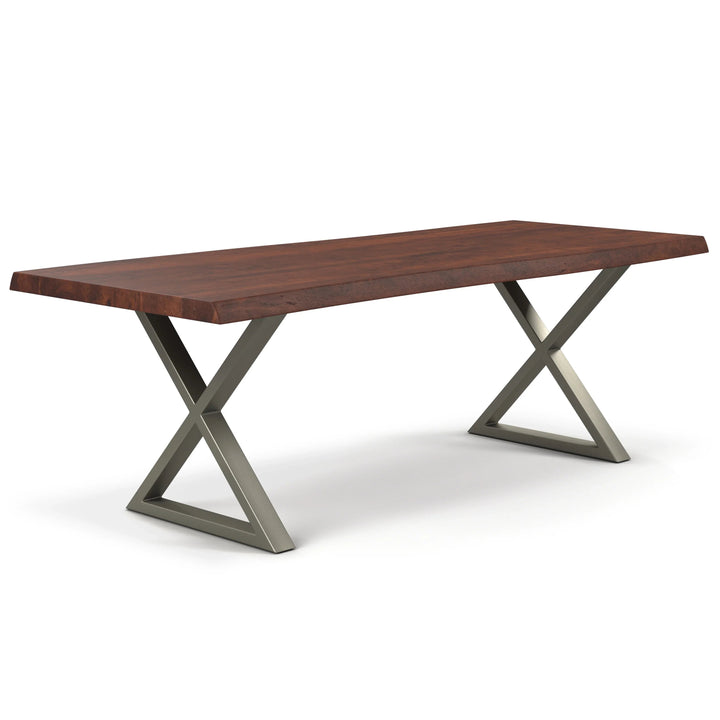 Brooks - Dining Table - X Base - 40"D x 79"W x 29.75"H / Americano Top / Pewter Base