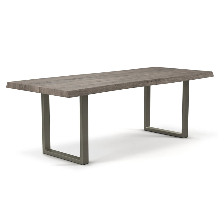 Brooks - Dining Table - U Base - 40"D x 79"W x 29.75"H / Sandblasted Grey Top / Pewter Base