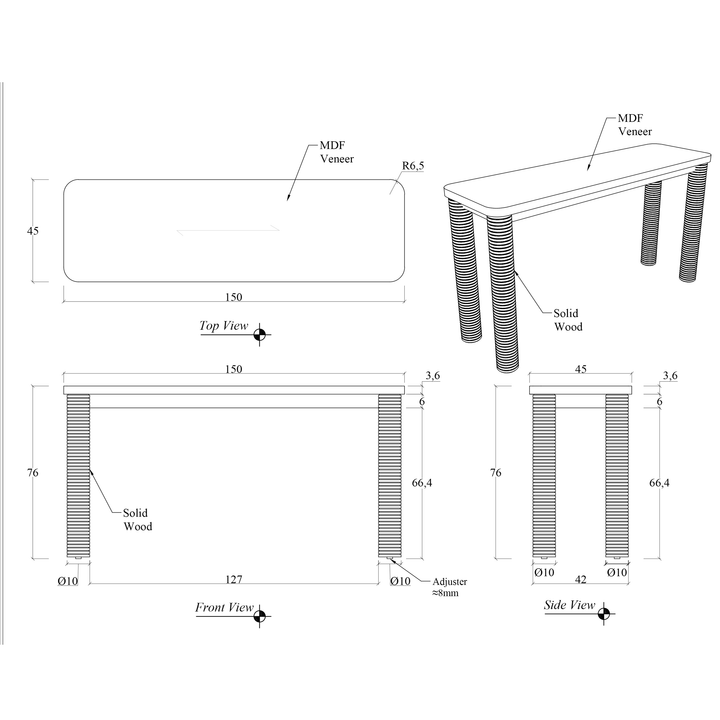 Luna Console Table — line