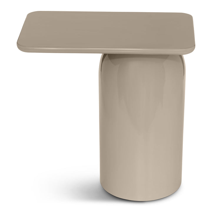 Alessia Enamel End Table - Latte Taupe · 20"
