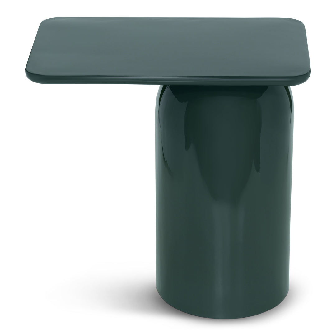Alessia Enamel End Table - Obsidian Green · 20"