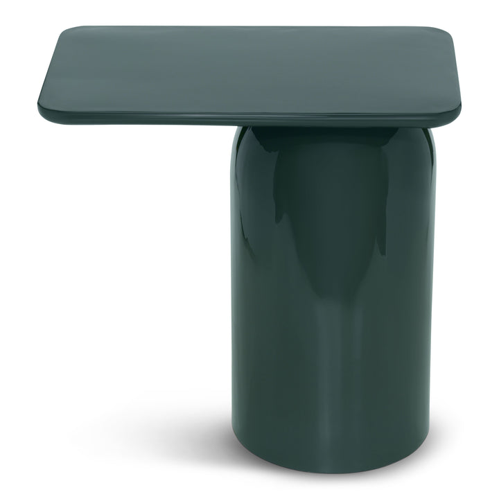 Alessia Enamel End Table - Obsidian Green · 20"