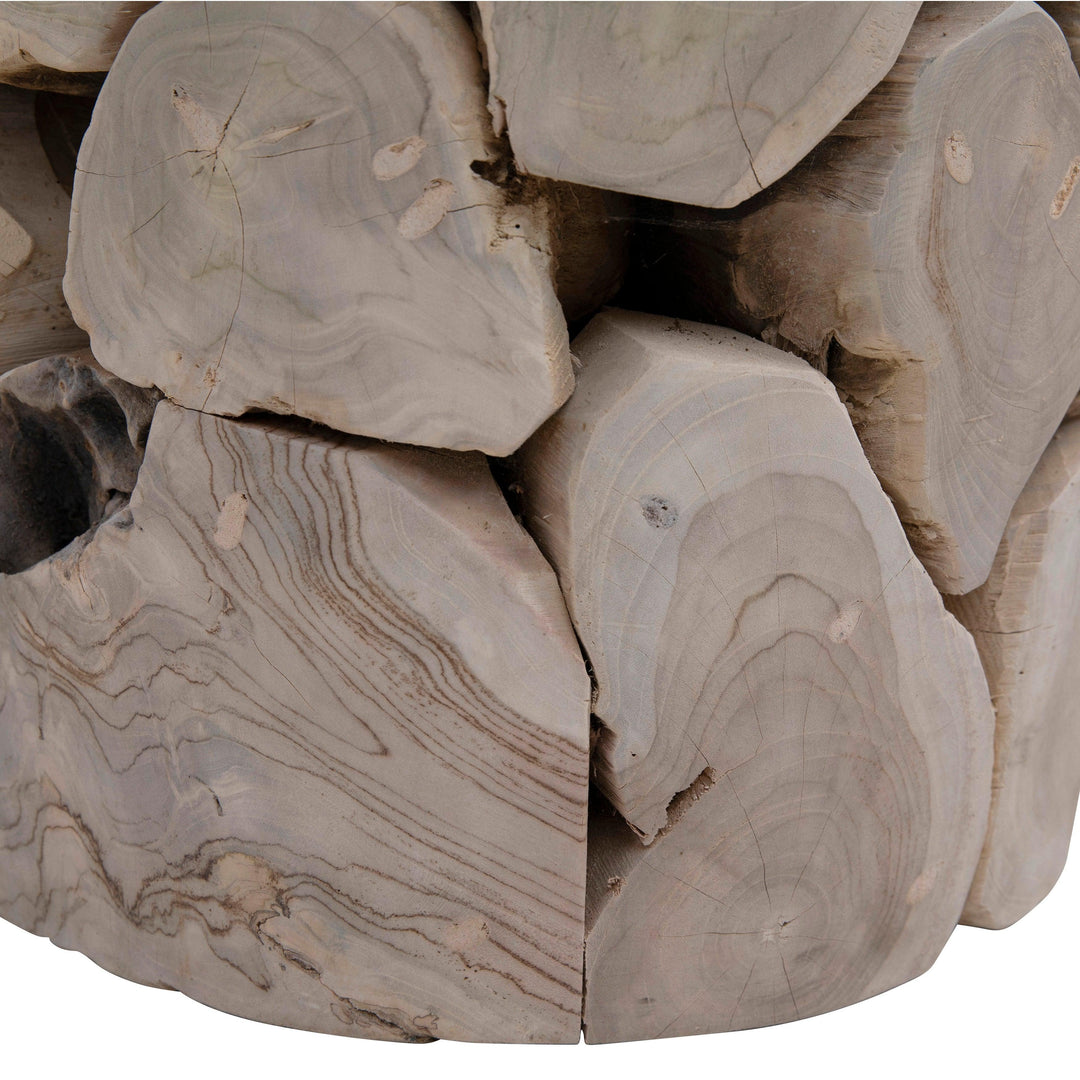 Briarn Round Side Table Bleached - SwayLiving