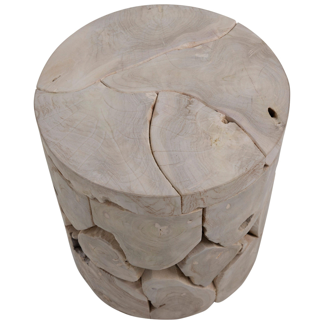 Briarn Round Side Table Bleached - SwayLiving