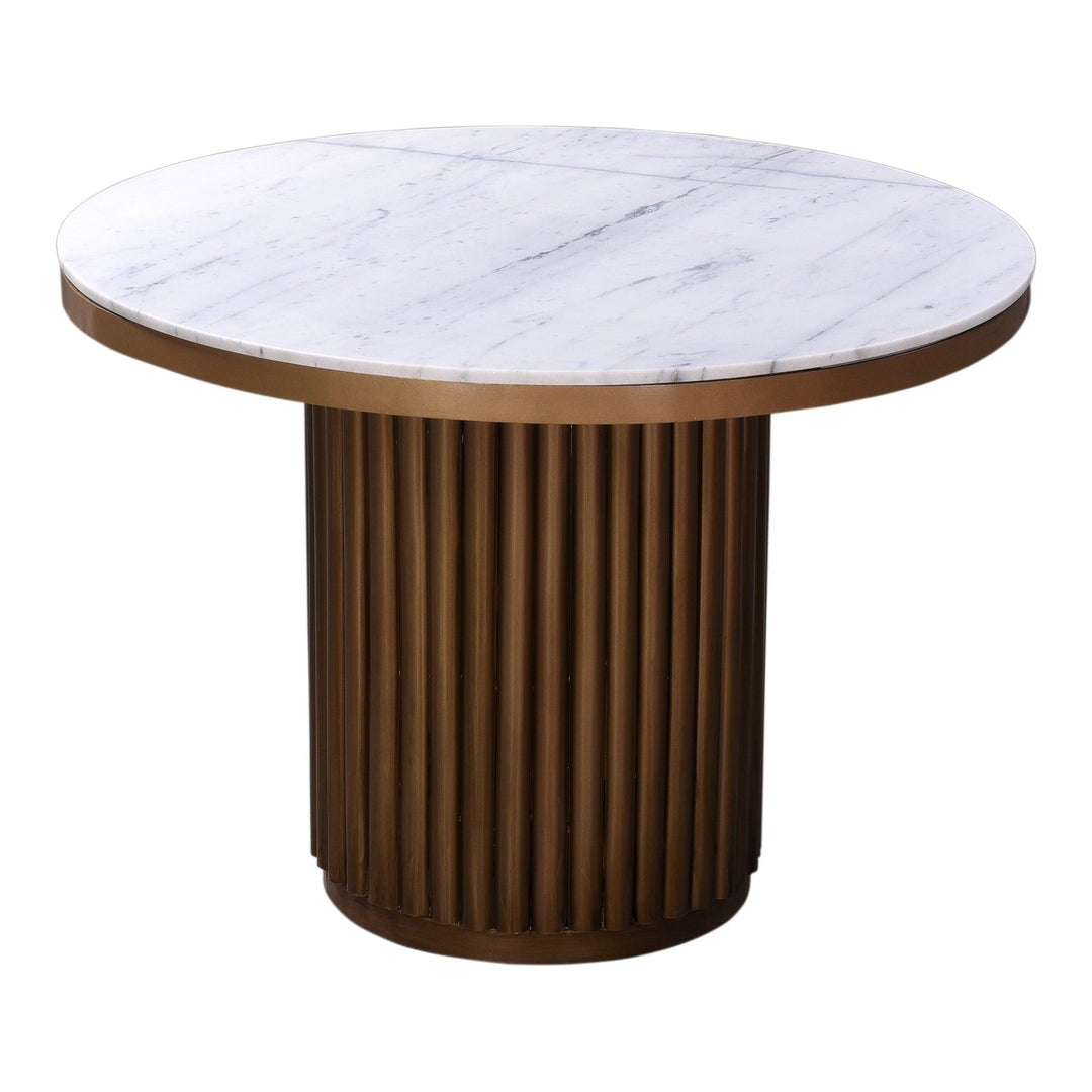 Tower Dining Table White Marble - SwayLiving