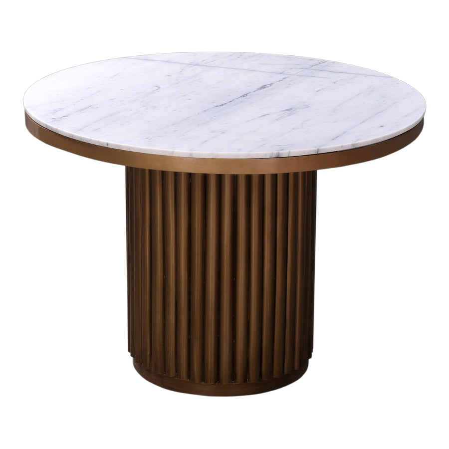 Tower Dining Table White Marble - SwayLiving
