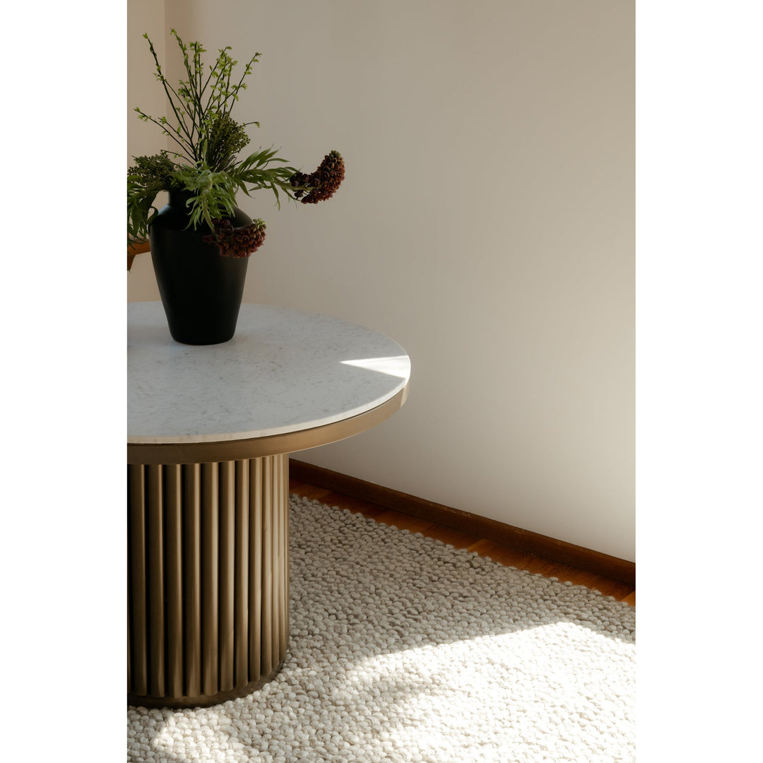 SwayLiving - Tower Dining Table White Marble - JD-1034-51-0 | SwayLiving