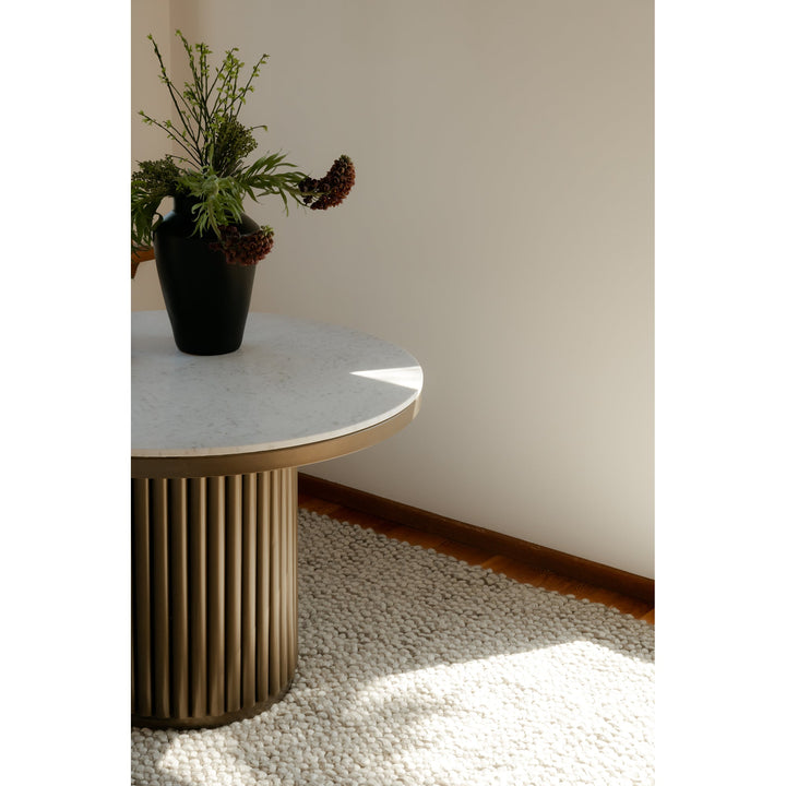 SwayLiving - Tower Dining Table White Marble - JD-1034-51-0 | SwayLiving