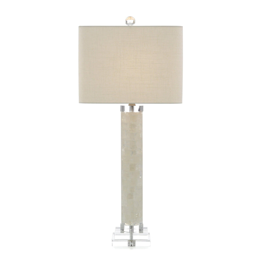 SwayLiving White Calcite and Quartz Table Lamp TABLE LAMPS