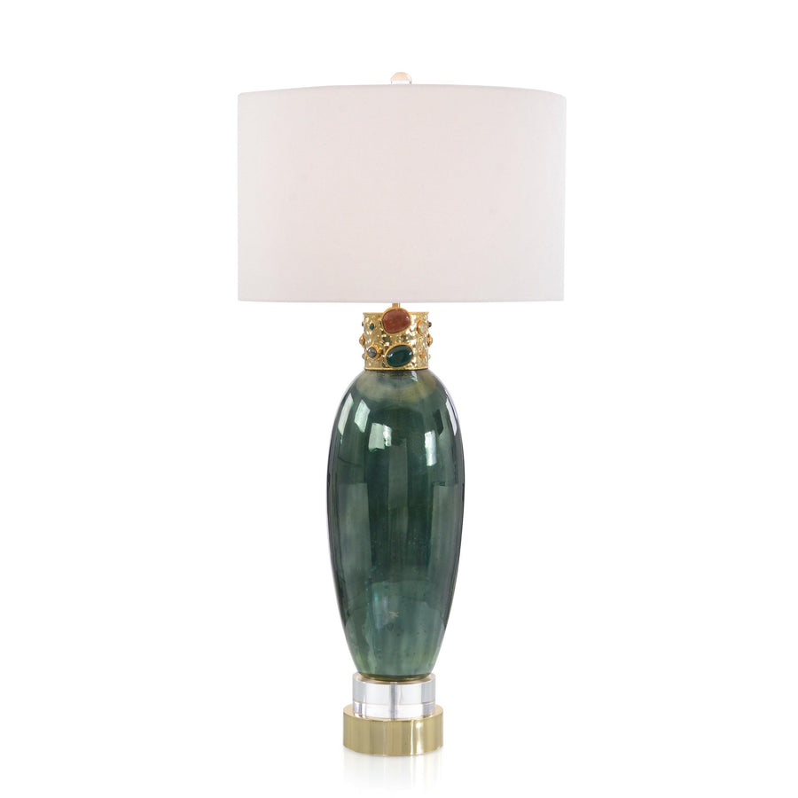 SwayLiving Jeweled-Collar Table Lamp in Illusion Green TABLE LAMPS