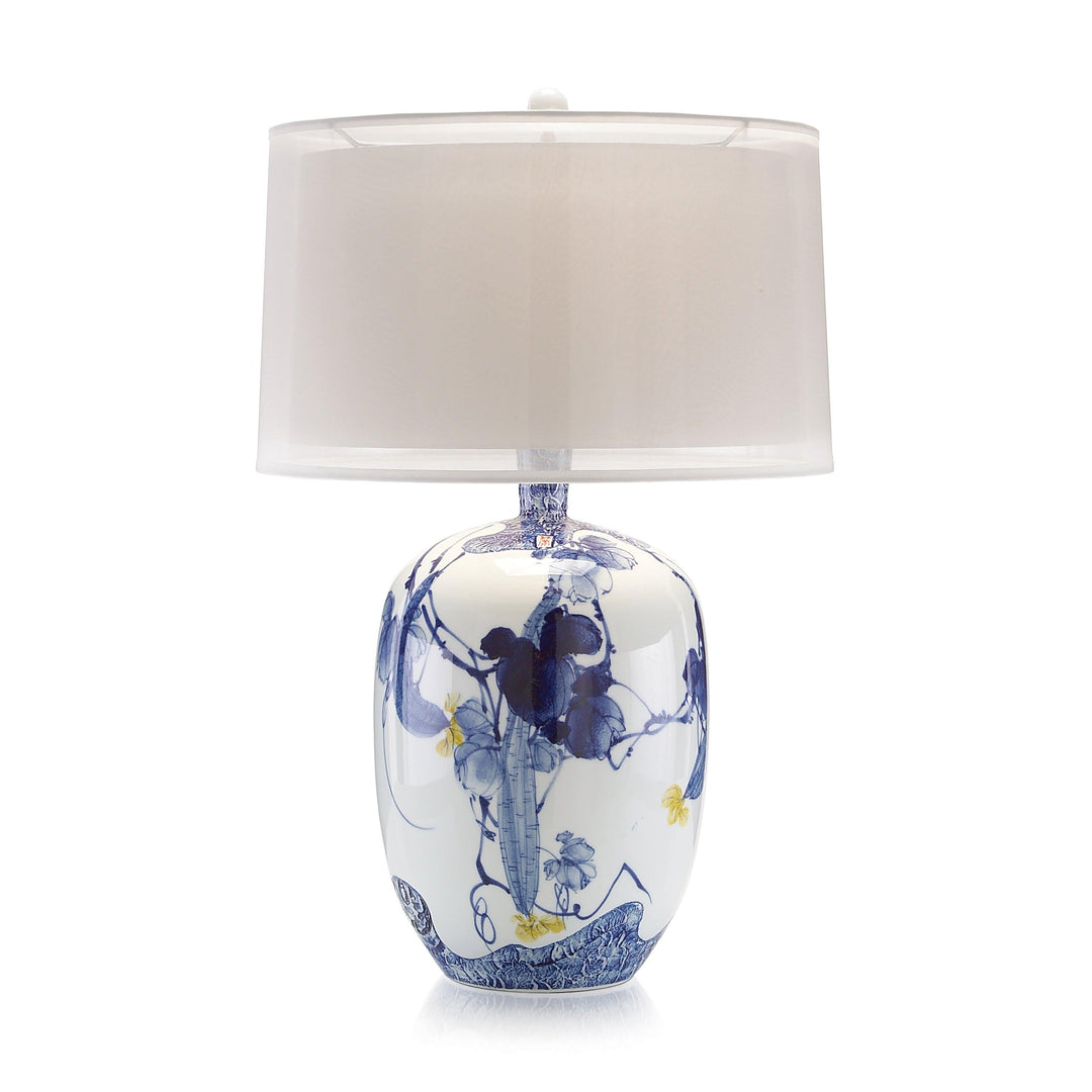 SwayLiving Blue Asian Gardens Table Lamp TABLE LAMPS