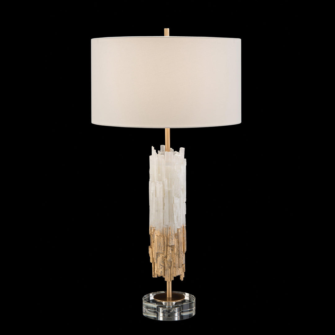 SwayLiving Gold Leaf Selenite Table Lamp TABLE LAMPS