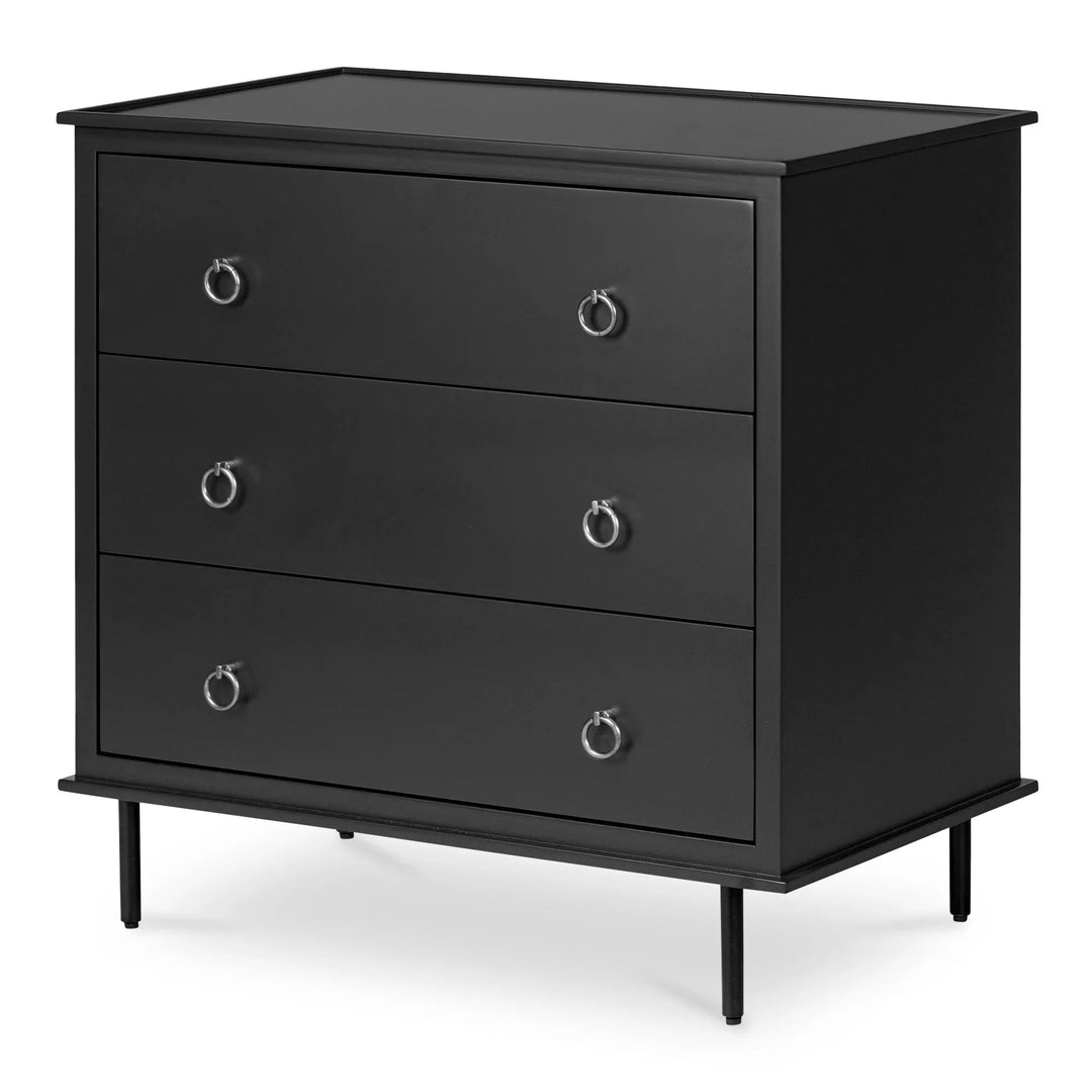 Reagan 3 Drawer Nightstand Black - SwayLiving