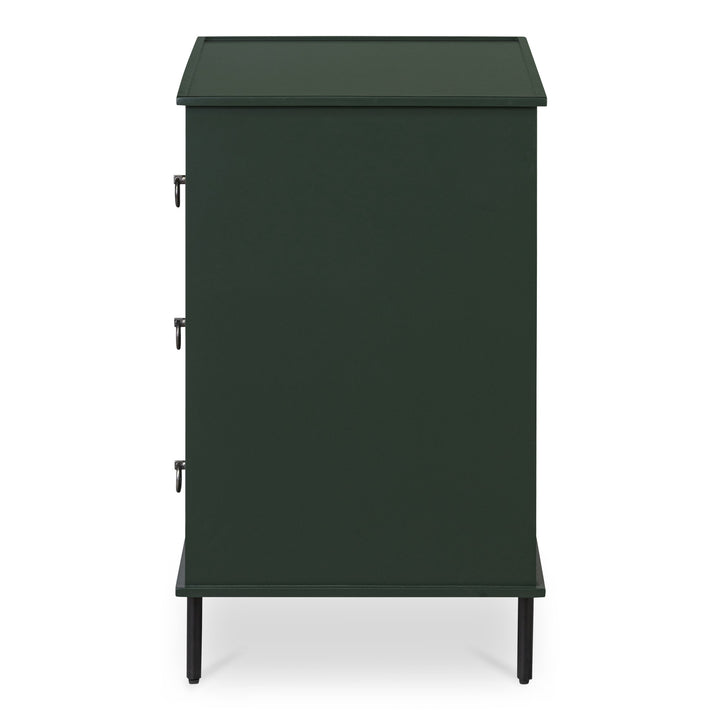 SwayLiving - Reagan 3 Drawer Nightstand Deep Green - JU-1007-27 | SwayLiving