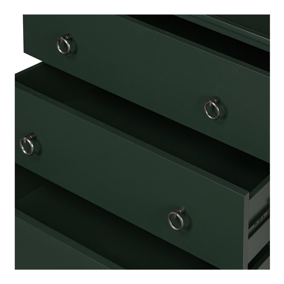 SwayLiving - Reagan 3 Drawer Nightstand Deep Green - JU-1007-27 | SwayLiving