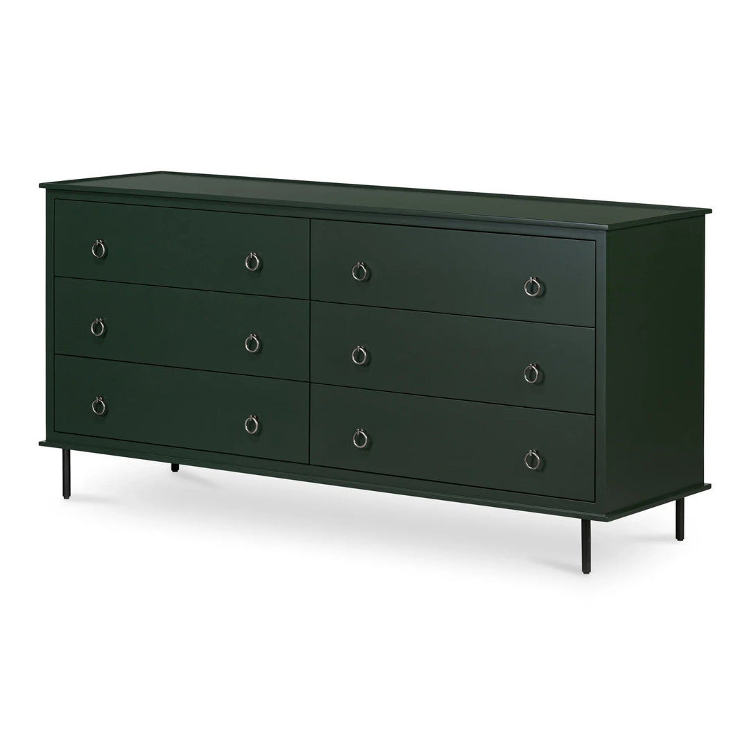 Reagan 6 Drawer Dresser Deep Green - SwayLiving