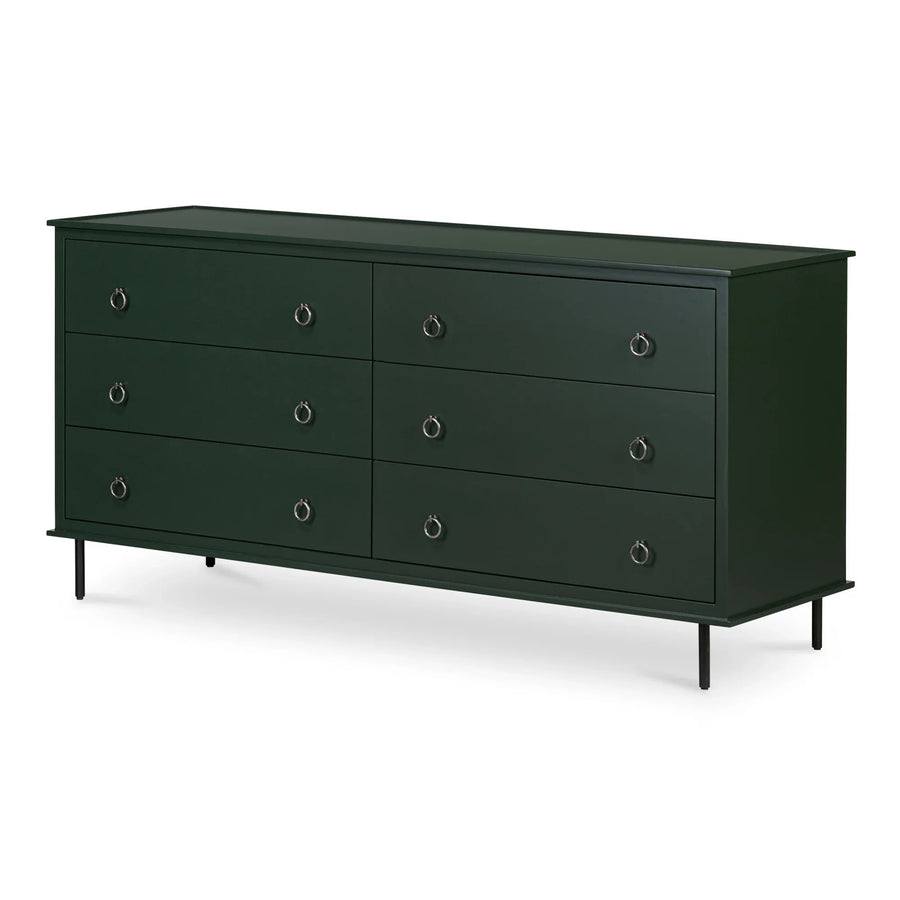 Reagan 6 Drawer Dresser Deep Green - SwayLiving