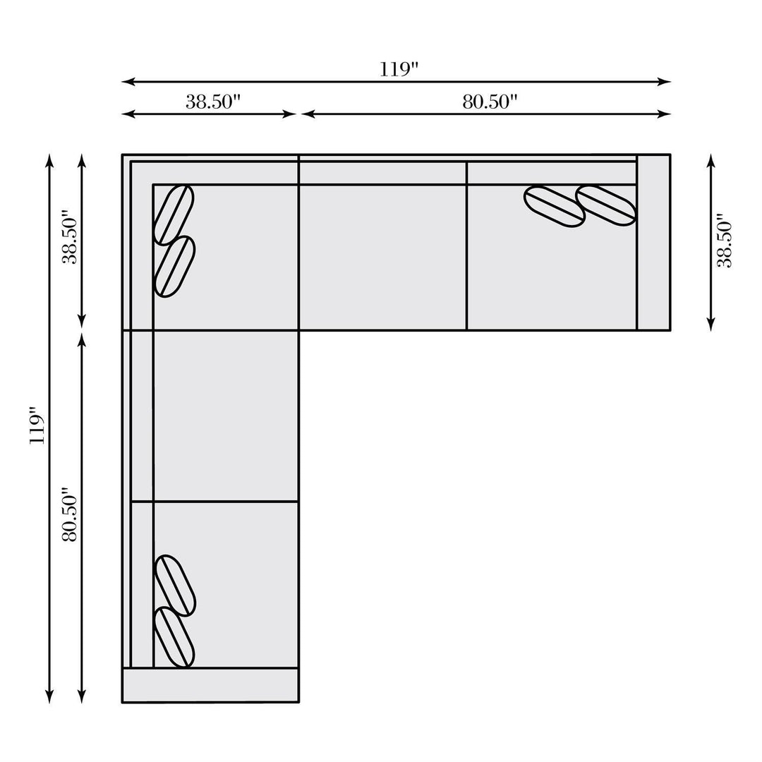 SwayLiving - Nest Fabric Sectional Medium - K1717 | SwayLiving