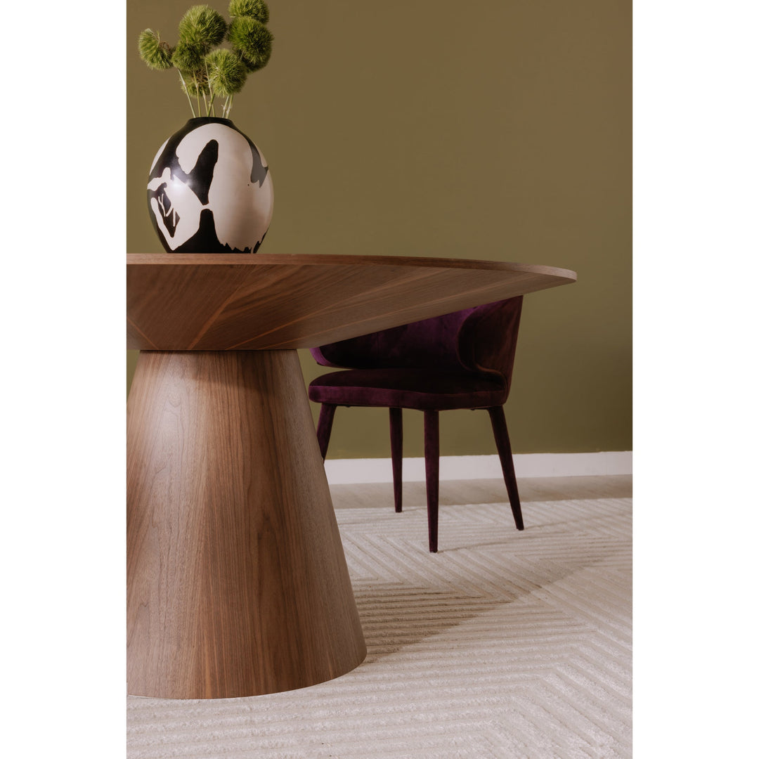 SwayLiving - Otago Dining Table 54In Round Walnut - KC-1029-03-0 | SwayLiving